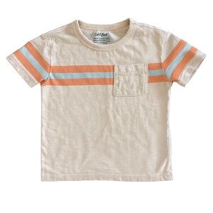 Cat & Jack 4T Cream and Orange Short Sleeve Tee